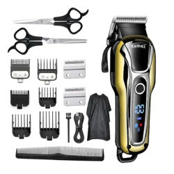 Professional Hair Clipper Kemei KM-1990 Rechargeable Trimmer Men Electric Cutter Hair Cutting Machine LCD Cordless Beard Trimmer