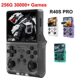 R40s Pro Handheld Retro Gaming Console 3.5-Inch IPS Screen Pocket Game Player 256GB Built-in 30000 Retro Games for Xmas gift