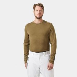 Helly Hansen Men's Lifa Merino Midweight Crew Base Layer Brown L
