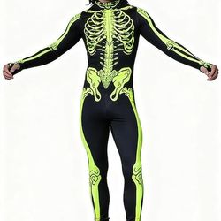 teschio scheletro tuta Halloween costumi di gruppo coppie tuta intera costume spaventoso uomo donna ragazzo bambino adulto performance festa club Halloween carnevale giorno dei morti facile
