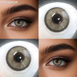 VISUASHOW Ash Blue Colored Contact Lenses Natural Green Lens Eyes Makeup Contacts Beauty Cosmetics Yearly Coloured Contact Lens