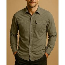 Per uomo camicia cargo Camicia da escursionismo Camicia militare Manica Lunga Collo ripiegato Maglietta Top Esterno Asciugatura Rapida Leggero Traspirante Cotone Nero Verde militare Cachi Caccia