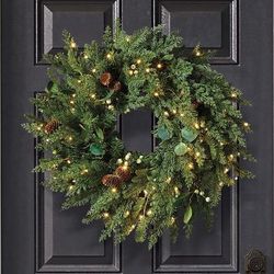 Majestic Holiday Wreath - 48" Corded - Frontgate - Outdoor Christmas Decorations