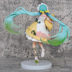 18CM Anime Hatsune Miku Wonderland Figure Sleeping Beauty Pillow Pajamas Dress Up Model Toy Gift Collection Action Figure
