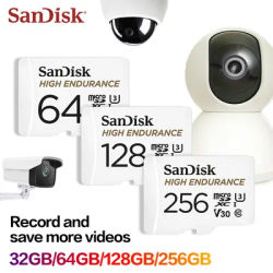 SanDisk High Endurance Video microSDCard C10 U3 V30 4K UHD 32G 64G128G256G Read 100MB/s X-ray-proof for Dash Cam Home Monitoring
