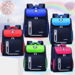 Lightweight Kids Backpack 1 3 6 Grade Spine Protection Reflective Space School Bag for Elementary Students