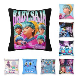KPop Demon Hunters bébé Saja taie d'oreiller impression Polyester housse de coussin cadeau Saja garçons jeter taie d'oreiller couverture maison fermeture éclair