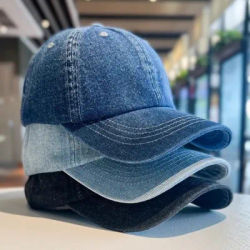 Casquette de Baseball en Denim pour femmes et hommes, couleur unie, pare-soleil d'extérieur réglable, chapeau Punk Hip Hop papa camionneur queue de cheval, nouvelle mode