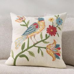 Cecily Woven Bird Pillow - Grandin Road
