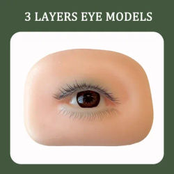 3D Highly Realistic False Eyelash Mannequin Flat Doll Head Korean Makeup Practice Tool for Lash Artists Eyelash Graft Training