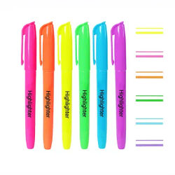 6 Pcs Vibrant Fine Point Highlighter Markers Set – Quick-Drying, Smudge-Free, Long-Lasting – Perfect for Study, Office