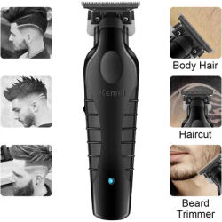 Kemei 2299 Barber Zero Gapped Trimmer Professional Cordless 0mm Hair Clipper for Men Rechargeable Finish Hair Cutting Machine