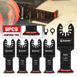 5pcs Japanese Teeth Oscillating Saw Blades for Clean Cuts in Hard Wood & Plastic, Bi-Metal Arc Edge Oscillating Tool Blades