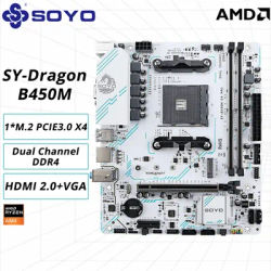 SOYO AMD B450M Motherboard Dual-Channel DDR4 Memory M.2 NVME AM4 (Supports Ryzen 5500 5600 5600G CPU) For Computer Components