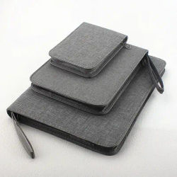 10/24/48 Slots Fountain Pen Case Pencil Case Pouch Bag Canvas Case Black, Gray