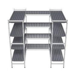 Fermod KAT-6X10-AR Shelving Kit for 6' x 10' Walk-In Coolers/Freezers - 4 Levels, Anodized Aluminum/Polymer, Gray