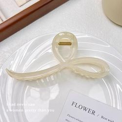 Fashion Jelly Color Bow Hair Claw Clip, Elegant Headband Hairpin Accessory For Women & Girls white