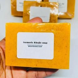 100g Turmeric Handmade Soap With Lemon & Kojic Acid Brightening Facial & Body Bar For Dark Spots & Uneven Skin Tone 100g Turmeric Handmade Soap With Lemon & Kojic Acid Brightening Facial & Body Bar For Dark Spots & Uneven Skin Tone