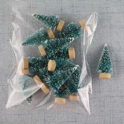 12Pcs Mini Christmas Tree Sisal Silk Cedar Decorations Gold, Blue, Green, White | Small Festive Trees DGR