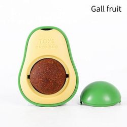 Rotatable Avocado Catnip Wall Ball: Healthy Edible Snack & Toy For Kittens Color: Gall Fruit
