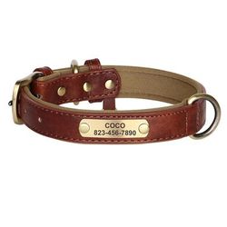 Custom PU Leather Dog Collar Leash | Free Engraving For Dogs XS 1