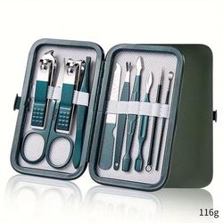 Stainless Steel Manicure And Pedicure Kit With Travel Case set086 10pcs Set