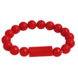 Beaded Charging Bracelet Red iPhone