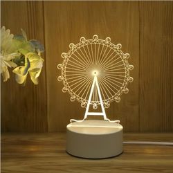 Acrylic The Neon Lights 3D Stereo Night Light Small Table Lamp Bedside Lamp LED Lamp Ferris Wheel