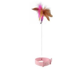 Fun Feather Teaser Stick With Bell: Interactive Cat Toys For Playful Kittens Training Supplies Pink
