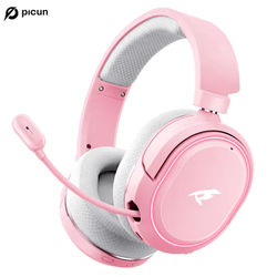 Picun G2 Wireless Gaming Headset Immersive Audio With 7.1 Surround Sound pink