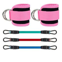 Fitness Ankle Buckle Training Device, Adjustable Leg & Hip Trainer With Secure Binding Strap For Resistance Workouts 5pcs Pink