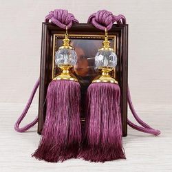 Luxury Curtain Holdbacks: Rope Tie Backs, Tassel Tiebacks, Beaded Ball Decor 1