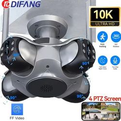 Four Lens WiFi Security Camera With Auto Tracking And PTZ 6k Wifi + 128gb au Plug