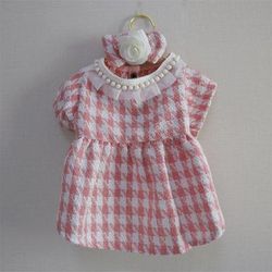Puppy Plaid Wool Dress Pearl Neck Sweater Dog Cardigan XS 2