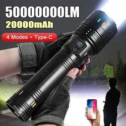 High Power Rechargeable LED Flashlight With Built In Battery And Type C Charging High Power Rechargeable LED Flashlight With Built In Battery And Type C Charging