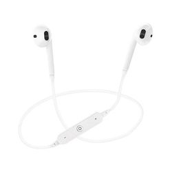 Bluetooth Wireless Earbuds Neckband Sport Mic White