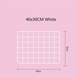 DIY Iron Grid Home Wall Decoration: Photo Frame, Postcard Storage, Display Rack, Organizer Shelf 30x40cm White