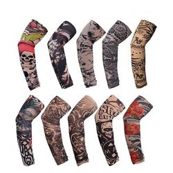 Cooling UV Sun Protection Arm Sleeves Tattoo Style A