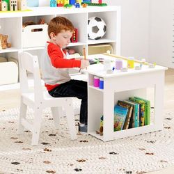 Toddler Art Table Set, Kids Craft Desk With Chair, Paper Roll & Storage, Perfect Drawing & Activity Station Toddler Art Table Set, Kids Craft Desk With Chair, Paper Roll & Storage, Perfect Drawing & Activity Station