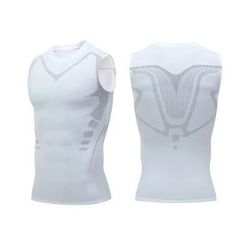 GFOUK MENIONIC Tourmaline Posture Corrector Vest For Men Ionic Shaping & Back Pain Relief White 2XL