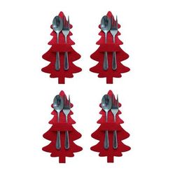 Christmas Knife And Fork Holder Set: 44 Styles, Elk Xmas Tree Design Non woven Fabric, Cookware Organizer, Table Decor Color: Style 07