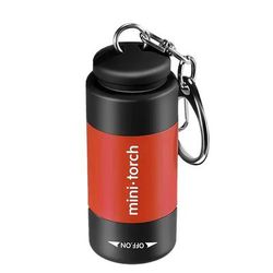 Portable LED Mini Torch Light: USB Rechargeable Keychain Flashlight For Outdoor Hiking, Camping Waterproof Pocket Lamp About 52mm X 21mm USB Charging RED