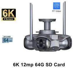 10K 6K WiFi PTZ Surveillance Camera With Auto Tracking And Four Lenses 6k Wifi + 64gb uk