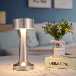 Modern Touch Sensitive LED Table Lamp With Adjustable Brightness Silver