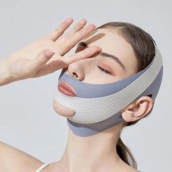 Chin Cheek Slimming Bandage V Shaper V Line Lifting Mask For Face Slimming, Anti Wrinkle Strap, Double Chin Reducer, S grey