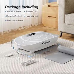 Vibration Plate Exercise Machine Whole Body Fitness Platform 2398g1 White