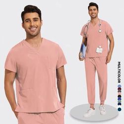 Lightweight Anti Wrinkle Nursing Scrub Set For Men And Women 2xl pink