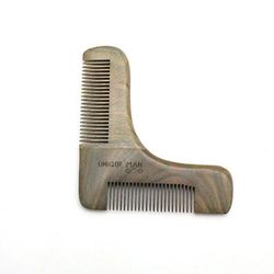 Men's Pocket Comb, Folding Wooden Beard Comb With Leather Case Sandalwood Hair Combs Set For Men style 2