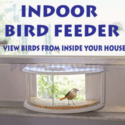 Clear View Window Bird Feeder, 180 Indoor Viewing, Easy Refill, Durable PVC Design Clear View Window Bird Feeder, 180 Indoor Viewing, Easy Refill, Durable PVC Design