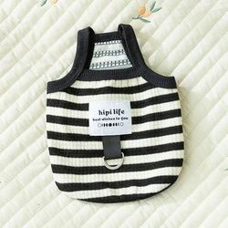 Summer Thin Striped Dog Vest: Puppy Suspender Tractable Teddy Clothes M 2